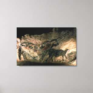 Rock painting of a horned animal, c.17000 BC (cave Canvas Print