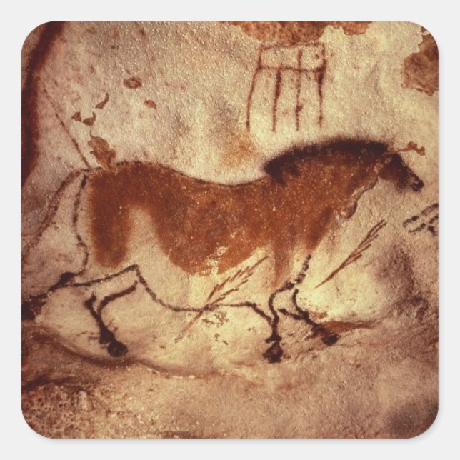 Rock painting of a horse, c.17000 BC Square Sticker (Front)