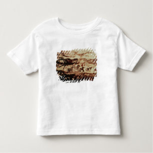 Rock painting of a leaping cow toddler T-Shirt