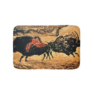 Rock painting of bison, c.17000 BC Bath Mat