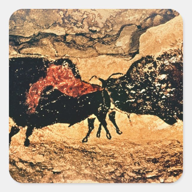 Rock painting of bison, c.17000 BC Square Sticker (Front)