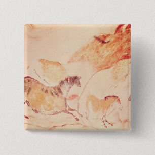 Rock painting of horses, c.17000 BC 15 Cm Square Badge