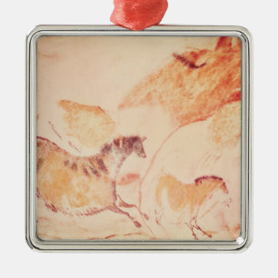 Rock painting of horses, c.17000 BC Metal Tree Decoration