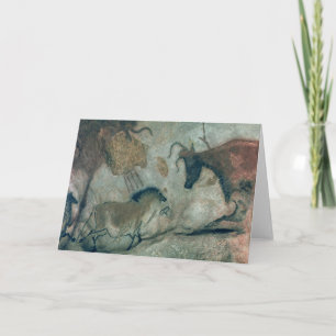 Rock painting showing a horse and a cow, c.17000 B Card