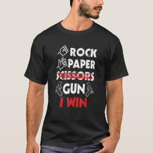 Rock Paper Gun I Win Game Joke T-Shirt