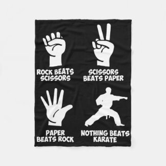 Rock Paper Nothing Beats Karate Fleece Blanket