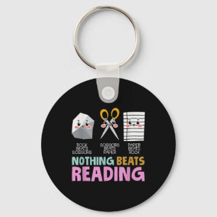 Rock Paper Scissor Nothing Beats Reading Key Ring