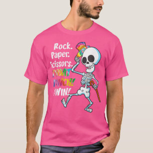 Rock Paper Scissor Throat Punch I Win Skeleton Rai T-Shirt
