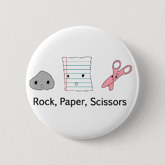 Rock, Paper, Scissors 6 Cm Round Badge