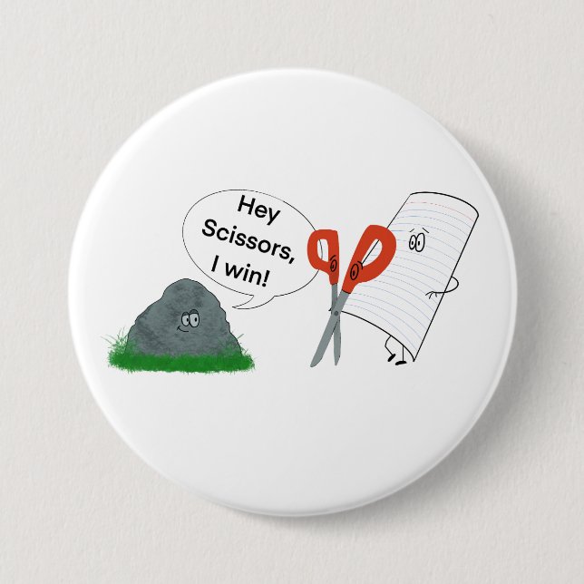 Rock, Paper, Scissors 7.5 Cm Round Badge (Front)