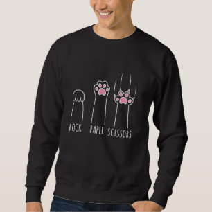 Rock Paper Scissors Cat Kitten Paws Hand Game Scra Sweatshirt