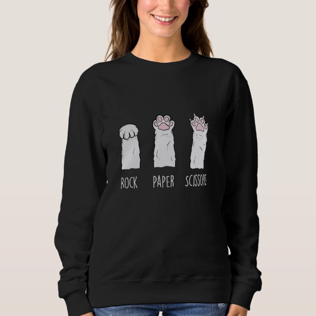 Rock Paper Scissors - Cat Lover Kitten Owner Kitty Sweatshirt (Front)