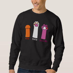 Rock Paper Scissors Cat Paws Cute Lesbian Pride LG Sweatshirt
