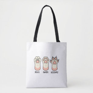 Rock Paper Scissors Cat Tote Bag