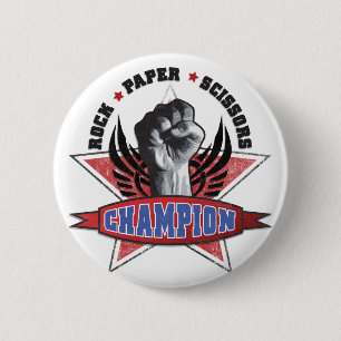 Rock, Paper, Scissors Champion 6 Cm Round Badge