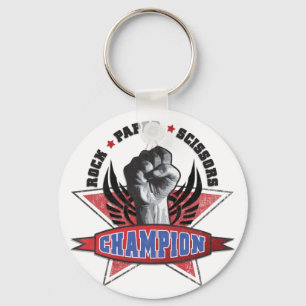 Rock, Paper, Scissors Champion Key Ring