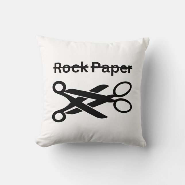 Rock Paper Scissors Funny Lesbian Theme Cushion (Front)