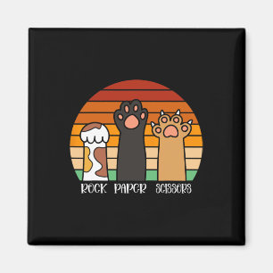 Rock Paper Scissors Game Kitten Lover Animal Paws Magnet