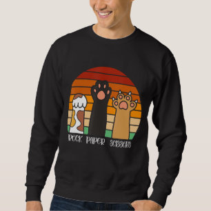 Rock Paper Scissors Game Kitten Lover Animal Paws Sweatshirt