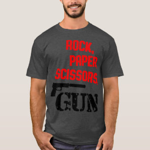 Rock Paper Scissors Gun Red T-Shirt