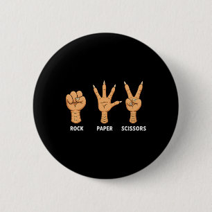 Rock Paper Scissors Hand Game Bird Claw Funny Chic 6 Cm Round Badge
