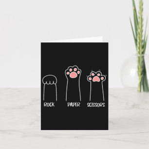 Rock Paper Scissors Hand Game Cute Paw Funny Cat Card