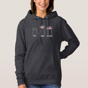 Rock Paper Scissors Hand Game Cute Paw Funny Cat Hoodie