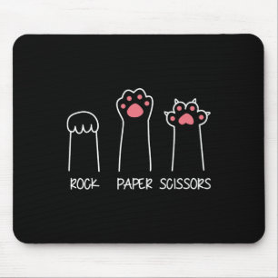 Rock Paper Scissors Hand Game Meme Animal Paw Cat Mouse Pad