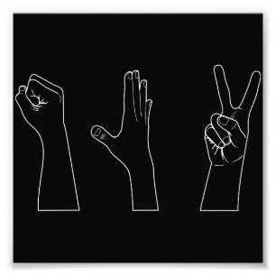 Rock Paper Scissors Hands Photo Print