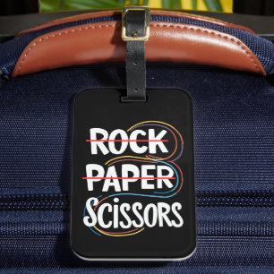 Rock Paper Scissors Lesbian Funny Gay Pride LGBT Luggage Tag