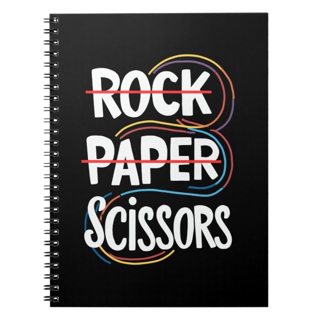 Rock Paper Scissors Lesbian Funny Gay Pride LGBT Notebook (Front)
