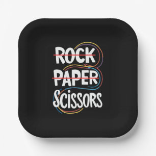 Rock Paper Scissors Lesbian Funny Gay Pride LGBT Plate