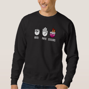Rock Paper Scissors Lesbian Humour Joke Pride Matc Sweatshirt