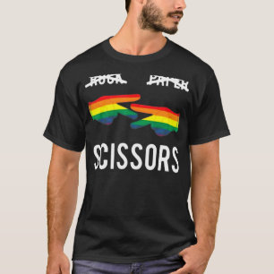 Rock Paper Scissors Lesbian Pride Rainbow Lgbt T-Shirt