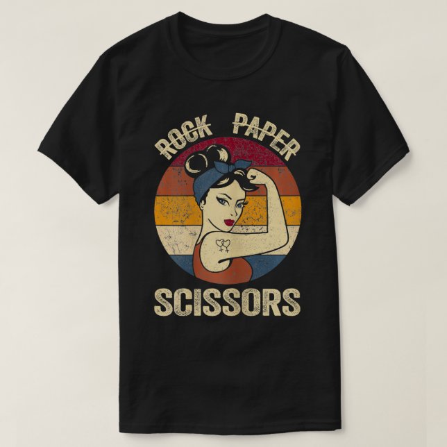 Rock Paper Scissors  Lesbian Women Girls Gay Pride T-Shirt (Design Front)