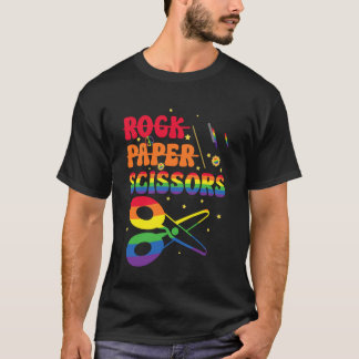 Rock Paper Scissors LGBTQ Homosexual Men Women Rai T-Shirt