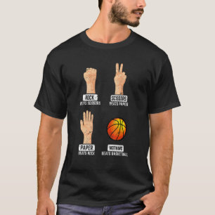 Rock Paper Scissors Nothing Beats Basketball Playe T-Shirt