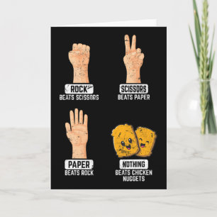 Rock Paper Scissors Nothing Beats Chicken Nuggets Card
