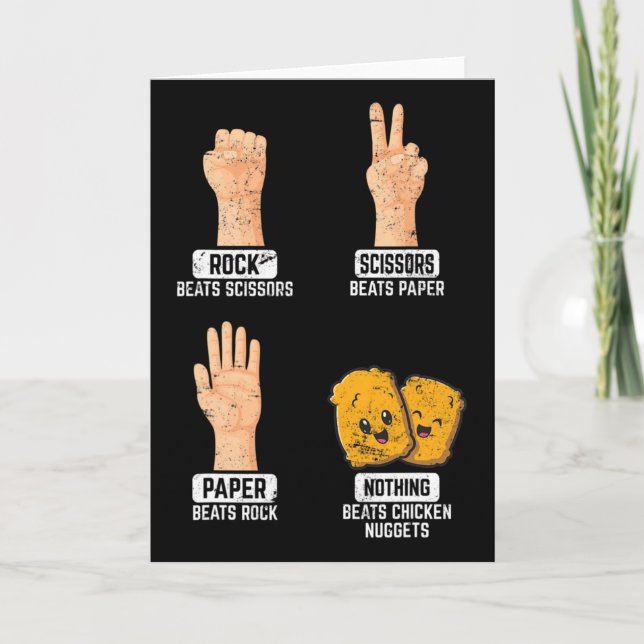 Rock Paper Scissors Nothing Beats Chicken Nuggets  Card (Front)