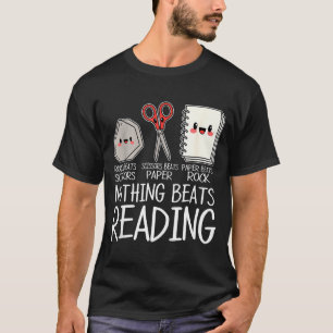 Rock paper scissors nothing beats reading book T-Shirt