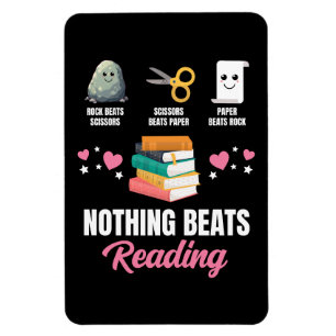 Rock Paper Scissors Nothing Beats Reading Magnet