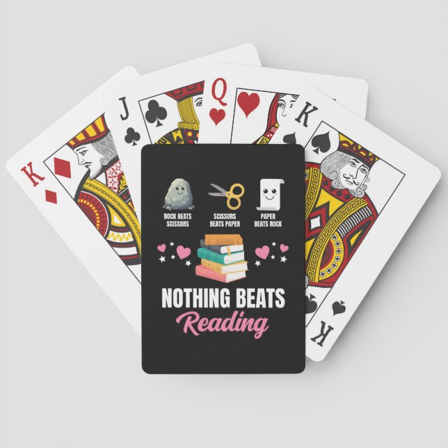 Rock Paper Scissors Nothing Beats Reading Playing Cards (Back)