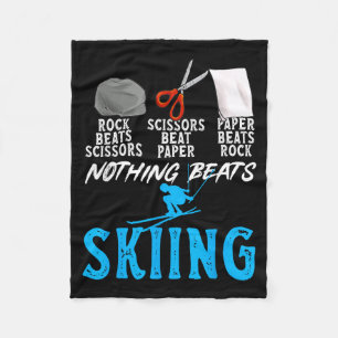 Rock paper scissors nothing beats skiing  fleece blanket