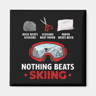 Rock Paper Scissors Nothing Beats Skiing Magnet