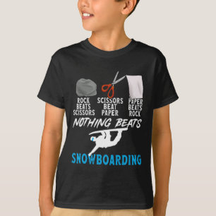 Rock Paper Scissors Nothing Beats Snowboarding T-Shirt