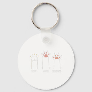 Rock Paper Scissors Paw Cute Cat Animal Game Key Ring