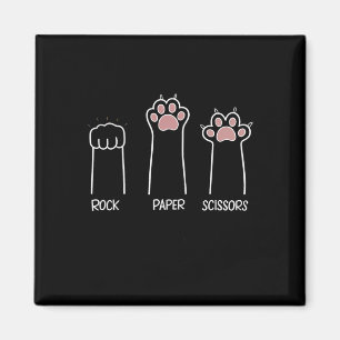 Rock Paper Scissors Paw Game Cat Love Pet Enthusia Magnet