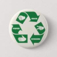 Rock Paper Scissors~ Recycle! Pin Button
