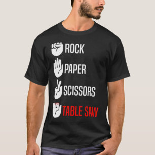 Rock Paper Scissors Table Saw Funny doughnut astro T-Shirt