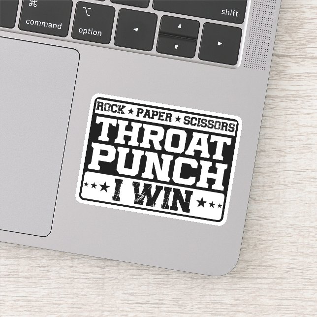Rock Paper Scissors Throat Punch I Win, Funny  (Detail)
